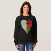 Irish Malawian Flag Herz Sweatshirt (Vorne ganz)