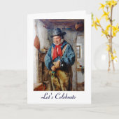 Irish Man wirft Whiskey in Flasche für deinen Gebu Karte (Gelbe Blume)