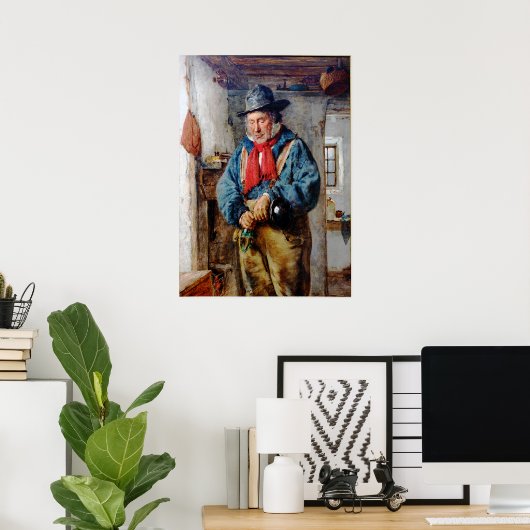 Irish Man wirft Whiskey in Flasche Poster (Heimbüro)