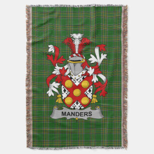 Irish Manders Coat of Arms Familienwappen Irland Decke