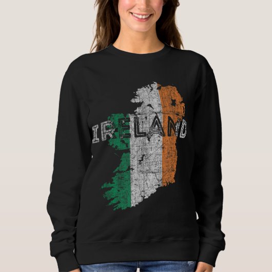 Irish Map and Flag Souvenir - Distressed Ireland Sweatshirt (Vorderseite)