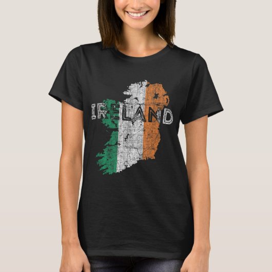 Irish Map and Flag Souvenir - Distressed Ireland T-Shirt (Vorderseite)