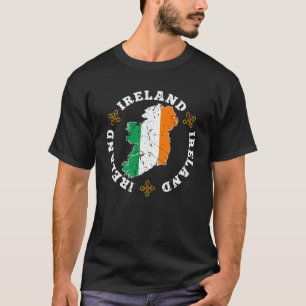 Irish Map Flag Souvenir beunruhigt Irland Frauen m T-Shirt