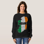 Irish Map Flag Souvenir Distressed Ireland Men Wom Sweatshirt (Vorne ganz)