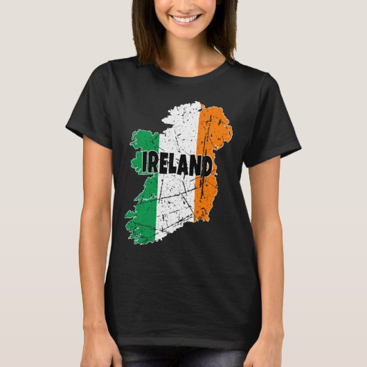 Irish Map Flag Souvenir Distressed Ireland Men Wom T-Shirt (Vorderseite)