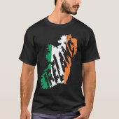 Irish Map Word Irland Flaggenfarbbuchstaben T-Shirt (Vorderseite)