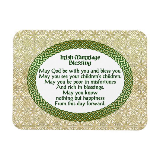 Irish Marriage Sessing, Gold & Green Wedding Magnet (Horizontal)