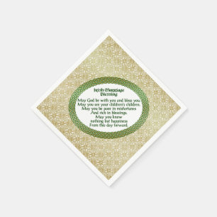 Irish Marriage Sessing, Gold & Green Wedding Serviette