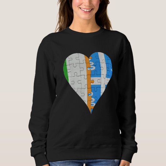 Irish Martiniquais Flag Heart Sweatshirt (Vorderseite)