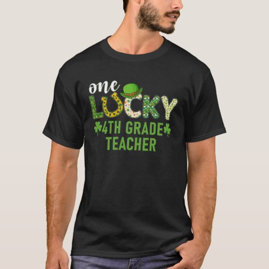 Irish Matching One Lucky 4th Grade Teacher St Patr T-Shirt (Vorderseite)
