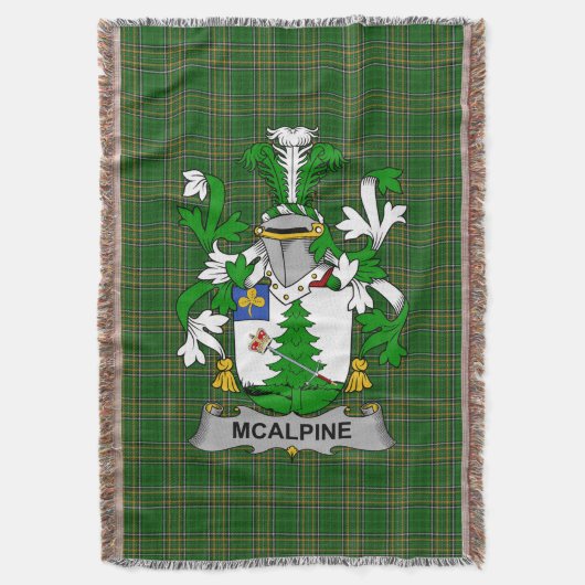 Irish McAlpine oder MacAlpin Coat of Arms Family C Decke (Vorderseite Vertikal)