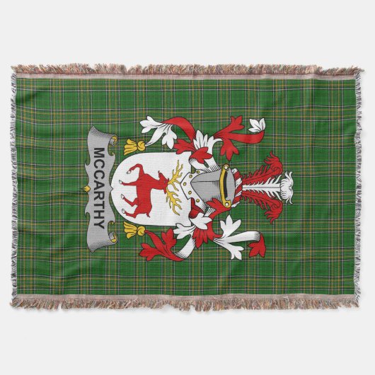Irish McCarthy Coat of Arms Familienwappen Irland Decke (Vorderseite)