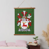 Irish McCarthy Coat of Arms Family Crest Wandteppich Mit Holzrahmen (Schlafzimmer)