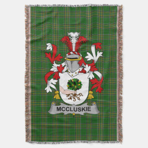 Irish McCluskie oder McCloskie Coat of Arms Family Decke