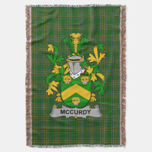Irish McCurdy oder Curdy Coat of Arms Familienwapp Decke