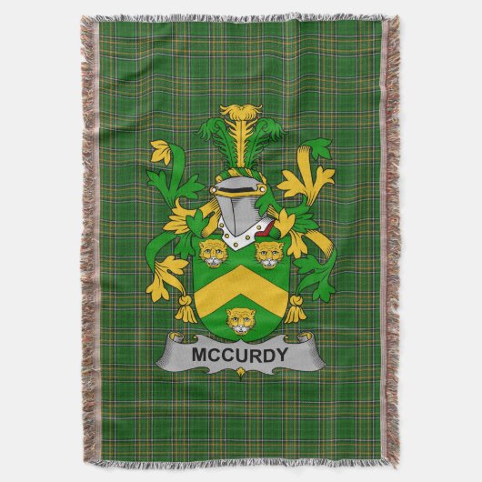 Irish McCurdy oder Curdy Coat of Arms Familienwapp Decke (Vorderseite Vertikal)