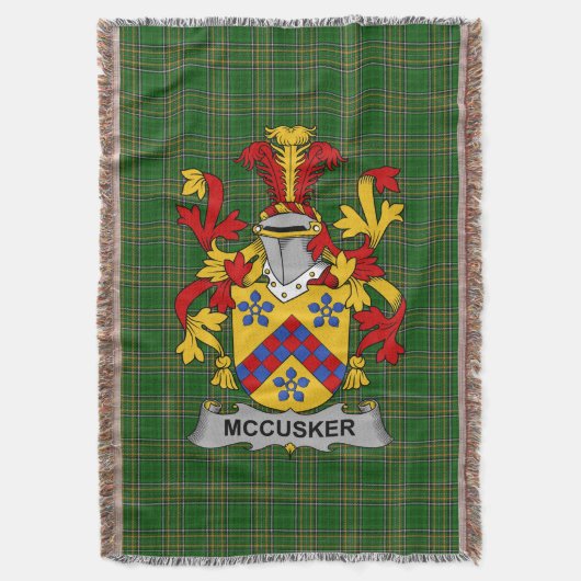 Irish McCusker oder Cosker Coat of Arms Family Cre Decke (Vorderseite Vertikal)
