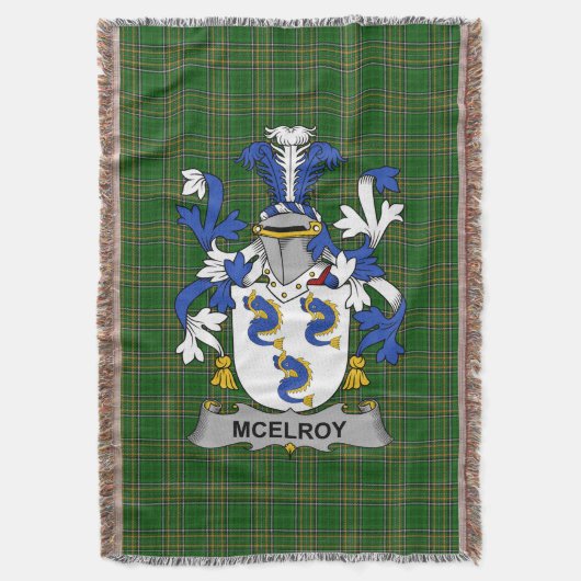 Irish McElroy oder Gilroy Coat of Arms Familienwap Decke (Vorderseite Vertikal)