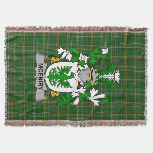 Irish McEniry oder McEnery Coat of Arms Family Cre Decke (Vorderseite)