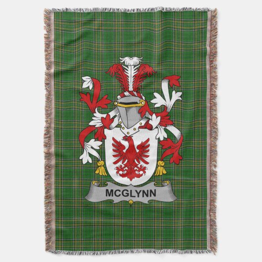 Irish McGlynn oder Glynn Coat of Arms Familienwapp Decke (Vorderseite Vertikal)