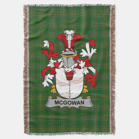 Irish McGowan oder McGouan Coat of Arms Family Cre Decke (Vorderseite Vertikal)