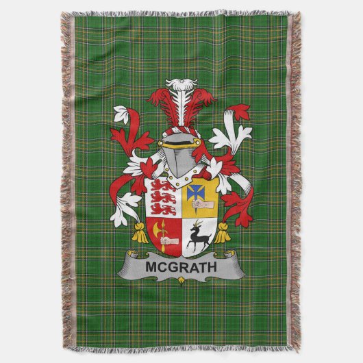 Irish McGrath oder McGraw Coat of Arms Familienwap Decke (Vorderseite Vertikal)