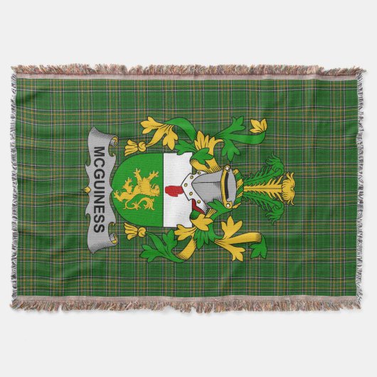 Irish McGuiness oder McGenis Coat of Arms Family C Decke (Vorderseite)