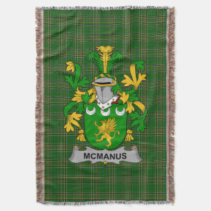 Irish McManus Coat of Arms Familienwappen Irland Decke
