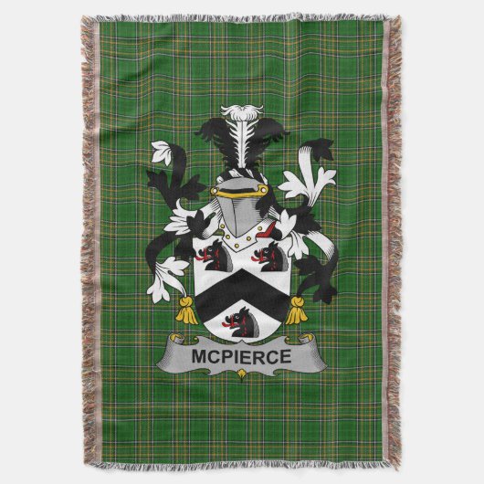 Irish McPierce oder Pierce Coat of Arms Family Cre Decke (Vorderseite Vertikal)