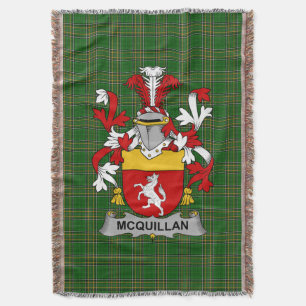 Irish McQuillan Coat of Arms Familienwappen Irland Decke