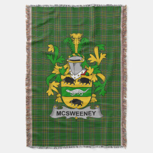 Irish McSweeney Coat of Arms Familienwappen Irland Decke