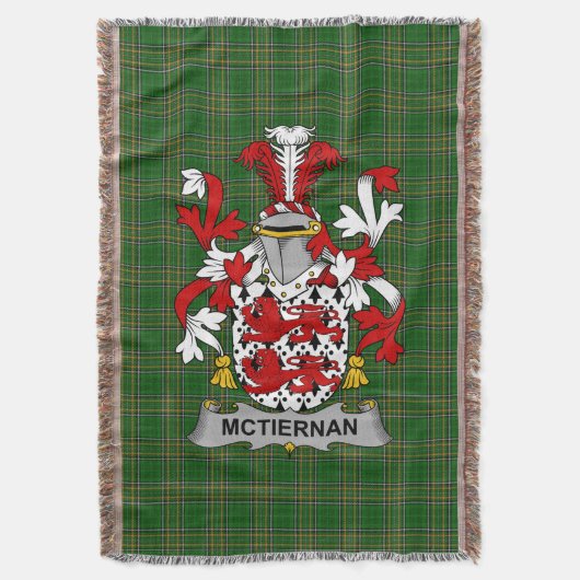Irish McTiernan oder Kiernan Coat of Arms Family C Decke (Vorderseite Vertikal)