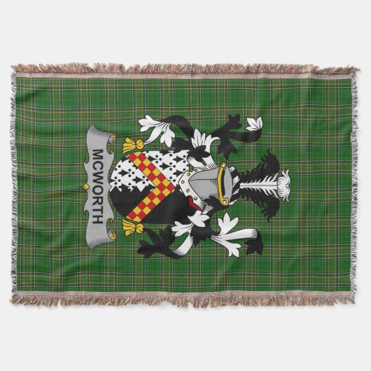 Irish McWorth oder MacWorth Coat of Arms Family Cr Decke (Vorderseite)
