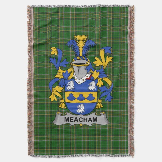 Irish Meacham Coat of Arms Familienwappen Irland Decke (Vorderseite Vertikal)