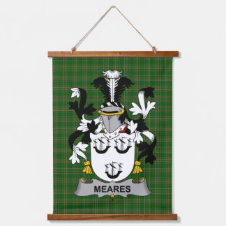 Irish Meares Coat of Arms Family Crest Wandteppich Mit Holzrahmen