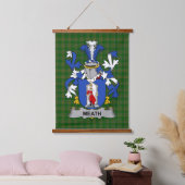 Irish Meath Coat of Arms Family Crest Wandteppich Mit Holzrahmen (Schlafzimmer)