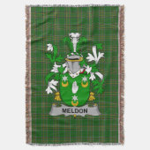 Irish Meldon oder Muldoon Coat of Arms Familienwap Decke (Vorderseite Vertikal)
