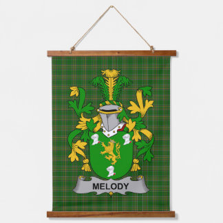 Irish Melody or O_Moledy Coat of Arms Family Crest Wandteppich Mit Holzrahmen