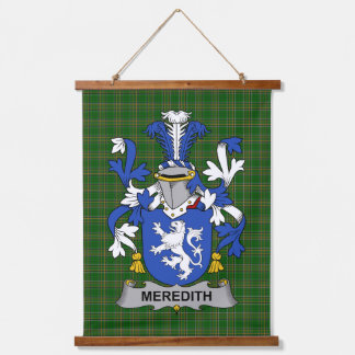 Irish Meredith Coat of Arms Family Crest Wandteppich Mit Holzrahmen
