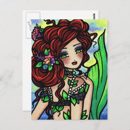 Irish Mermaid Fantasy Art Postcard von Hannah Lynn Postkarte (Vorne/Hinten)