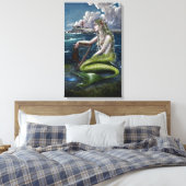 Irish Mermaid mit Harfenplakat Leinwanddruck (Insitu (Schlafzimmer))