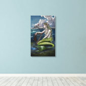 Irish Mermaid mit Harfenplakat Leinwanddruck (Insitu (Holzboden))