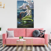 Irish Mermaid mit Harfenplakat Leinwanddruck (Insitu (Wohnzimmer))