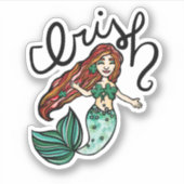 Irish Mermaid Red Hair Mermaids Aufkleber (Vorderseite)