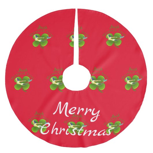 Irish Mermaid Saint Thunder_Cove Polyester Weihnachtsbaumdecke (Vorderseite)