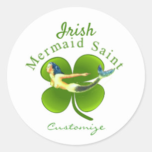 Irish Mermaid Saint Thunder_Cove Runder Aufkleber