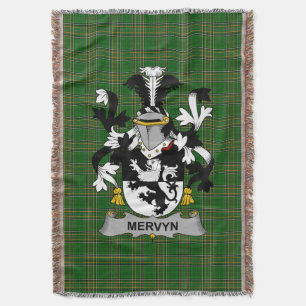 Irish Mervyn Coat of Arms Familienwappen Irland Decke