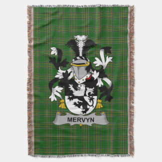 Irish Mervyn Coat of Arms Familienwappen Irland Decke