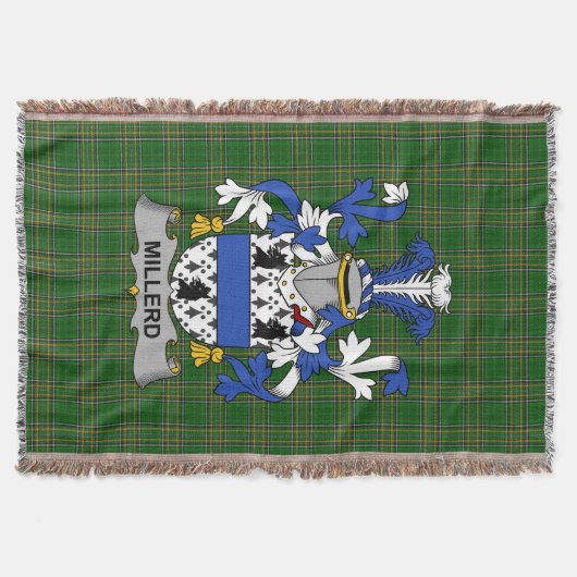 Irish Millerd Coat of Arms Familienwappen Irland Decke (Vorderseite)