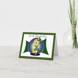 Irish Miss Folded Holiday Card Feiertagskarte